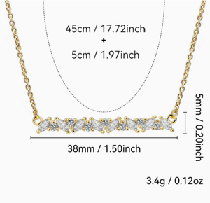 Collier pendentif linéaire en strass pour femme, chaîne en laiton plaqué or 18 carats, bijoux étincelants en oxyde de zirconium, cadeau tendance pour la meilleure amie - Product Image 6