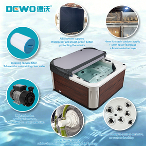 Jacuzzi Moderno para Dos Personas, Bañera de Hidromasaje Independiente para Exteriores, con Masaje <span class=keywords><strong>Corporal</strong></span> Completo, para Patio de Villa de Alta Gama, con Luz LED - Product Image 5