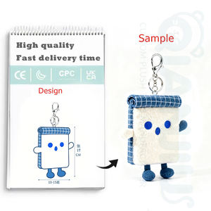 QIANJIU özel cep telefon zinciri karikatür Mini peluş anahtarlık dizüstü maskot kolye aksesuarları bebek oyuncak Plushie 3D anahtarlık - Product Image 1