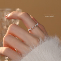 Nuevo anillo de dedo abierto de corazón hueco de Plata de Ley 925, diseño Simple, joyería Unisex, regalos de bodas, aniversarios de fiesta, venta al por mayor