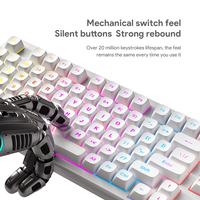 FURYCUBE IP75 Wired 81 Keys RGB Backlit Silent Membrane Mechanical Feel Keyboard with Multi-Functional Knob for Office Desktop