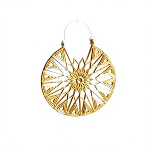 Boucle d'oreille vintage en métal tribal pour femmes, bijoux indiens, style bohème, boucle d'oreille en laiton - Product Image 4