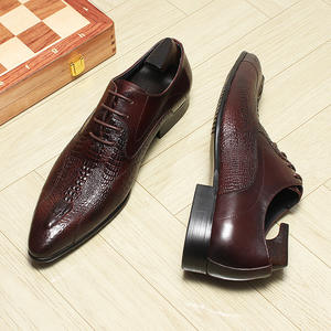 Botas Chelsea de Tobillo para Hombre, Estilo Nuevo, Más Vendidas, de Cuero con Patrón, Ligeras, Formales para Negocios, Otoño - Product Image 1