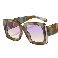 Lunettes de soleil oversize à monture carrée personnalisées, tendance mode 2026, colorées, pour femme, populaires, motif léopard marron
