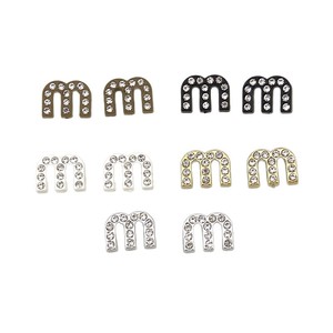 M Shaped Rhinestone <b>Letter</b> Charms <b>Plastic</b> Resin DIY Jewelry Accessories For Phone Case Shoe Hair Decorations - Product Image 5