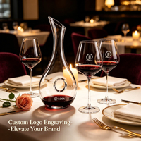 Ensemble d'aérateurs à vin en cristal sans plomb personnalisable et créatif, carafe élégante avec deux verres à vin assortis pour la maison, le bar ou le restaurant