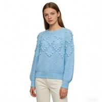 Pulls en tricot jacquard personnalisés pour femmes, pulls décontractés chauds, pulls à col rond à manches longues pour femmes