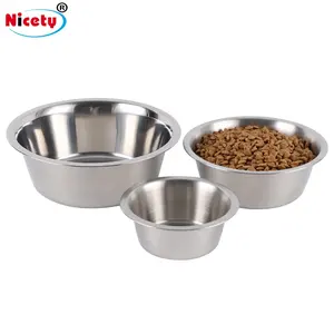 Mangkuk pemberi makan anjing, mangkuk stainless steel baja tahan karat untuk air anjing dan makanan dengan banyak ukuran