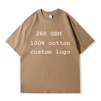 T-shirts surdimensionnés pour hommes 260 GSM 100% coton T-shirts avec logo personnalisé vente en gros de vêtements T-shirts lourds grande taille