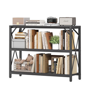 Scaffale Multifunzionale a 3 Ripiani in Legno Resistente, Libreria, Tavolo da Ingresso, Tavolino <span class=keywords><strong>Vintage</strong></span> da Soggiorno/Ufficio con Ripiani Aperti - Product Image 1