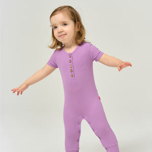 ชุดรอมเปอร์เด็กผู้หญิงแบบกำหนดเอง เสื้อผ้าเด็กวัยหัดเดินขายส่ง ชุดนอนเด็กทารกผ้าใยไผ่ระบายอากาศ ชุดรอมเปอร์แบรนด์ส่วนตัว เสื้อผ้าเด็ก - Product Image 1