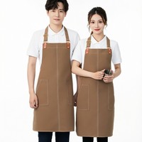 Tablier en toile imperméable et résistant à l'huile, imprimé sur mesure avec logo personnalisé ; Uniforme de barman pour cuisine, restaurant, café