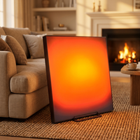 Lampe murale décorative de luxe pour salon, peinture UV acrylique LUZ, avec cadre en aluminium, commande par application et variateur à bouton, lumière LED effet coucher de soleil
