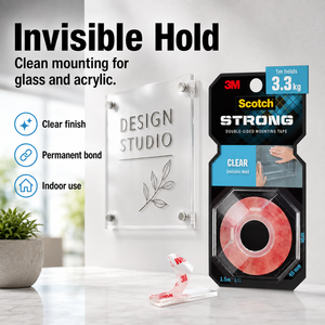 Ruban adhésif double face transparent en acrylique 3M 410-S19, adhérence forte et invisible, utilisation <span class=keywords><strong>automobile</strong></span>, haute viscosité - Product Image 1