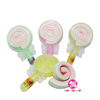 Emballage de bonbons personnalisé halal saveur de fruit doux coton confiserie coloré en forme de rouleau sucette torsadé guimauve