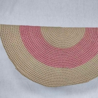 Woven Polyester Rug Carpet Handmade Braided Mat Mediterranean Style Waterproof Non-Slip Eco-Friendly for Living Room Area