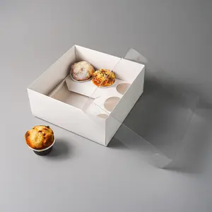 Caixa de empacotamento de papel de papelão do bom preço das mercadorias quentes para bolos pequenos caixas transparentes