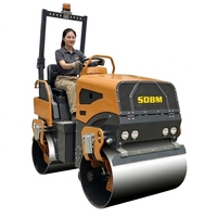 Compacteur routier à double tambour de 1,5 tonne, mini-rouleau compresseur d'asphalte, moteur Changchai, entièrement hydraulique, pompe SAUER pour travaux routiers