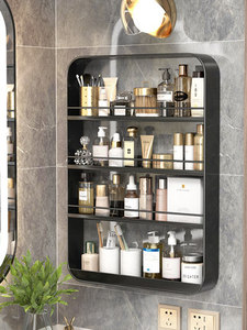 White <strong>Storage</strong> Box <strong>Storage</strong> <strong>Rack</strong> Wall Mounted <strong>Kitchen</strong> Layered Bathroom Cabinet Visual Multi-layer <strong>Storage</strong> Rac - Product Image 5