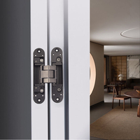 Meubles de chambre à coucher modernes, porte invisible, charnière pliante dissimulée, réglable en 3D, alliage de zinc, capacité de 60 kg, entrée extérieure cachée