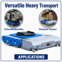 Transporteur de Char Électrique Télécommandé Robuste en Fer, Tracteur Omnidirectionnel à Rotation Continue pour Travaux Lourds, Capacité jusqu'à 50 Tonnes