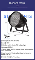 Promotion : Projecteur LED PAR RGBW 3-en-1 DMX512 180W (54*3W) pour Scène, DJ, Discothèque, Bar, Fête et Décoration de Mariage