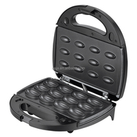 Machine à sandwichs automatique AOJA 5-en-1 2 tranches en acier inoxydable 750W avec gril amovible et plaques triangulaires pour gaufres/beignets