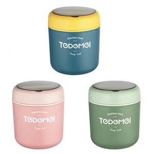 Boîte à lunch moderne en acier inoxydable de 530 ml avec design pliable, thermos isolé sous vide, boîte bento micro-ondable pour les enfants à l'école - Product Image 2