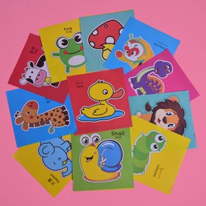 Lot de 96 feuilles de papier découpé 48 motifs animaux de dessin animé, impression couleur, pour activités créatives DIY pour enfants, maternelle, thème nature Zhejiang 14 - Product Image 4