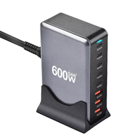 Chargeur USB C 320W 440W 500W 600W Type C PD 140W 100W GaN à charge rapide, station de charge de bureau 8 ports pour téléphone portable