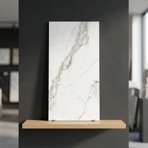 กระเบื้องพอร์ซเลนลายแกะสลักสีทองละเอียด รุ่น Station Beige ขนาด 60x120 ซม. คอลเลคชั่นหินพรีเมียม สำหรับตกแต่งภายในและภายนอก - Product Image 2