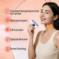 Masseur facial EMS Gua Sha avec vibration chauffante, micro-courant et modes de soin multicolores pour les soins de la peau à domicile
