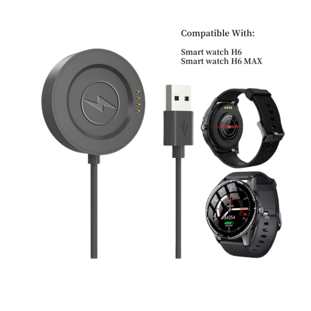 Portable Dock Adapter for H6 Smart Watch ABS Magnetic Charging Stand PVC/TPE Copper Cable USB Wired Charging Premium Accessories
