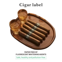 Bague de cigare personnalisée imprimée, gaufrée, feuille d'or, imperméable, autocollant personnalisé pour l'emballage des cigares, OEM