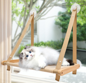 Hamac de fenêtre <span class=keywords><strong>pour</strong></span> chat, intérieur, <span class=keywords><strong>en</strong></span> bois, housse lavable <span class=keywords><strong>en</strong></span> machine, pliable, perchoir de fenêtre <span class=keywords><strong>pour</strong></span> chat - Product Image 1