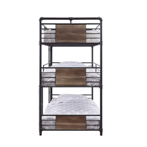 Industrial Triple Bunk <b>Bed</b> Frame Twin Size Iron Metal <b>Bed</b> Adjustable Function Bedroom Dormitory School Durable <b>Space</b> <b>Saving</b> - Product Image 5