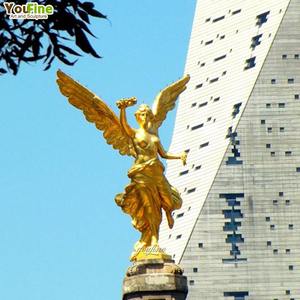 Estatua de Ángel de la Victoria en Bronce Grande, Escultura Metálica con Acabado Dorado para Decoración de Jardín Exterior - Product Image 5