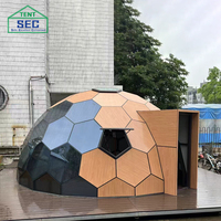 Cadre alliage d'aluminium Hexagonal de luxe, Camping en plein air, hiver, maison Igloo, hôtel, grande tente géomantique en verre