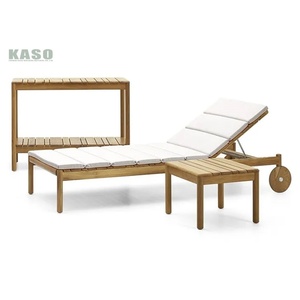 Metall Rattan Liegen Strand Garten Aluminium guss Pool Stuhl Outdoor Wicker Luxus möbel Moderne Sonnen liege mit Rädern - Product Image 3