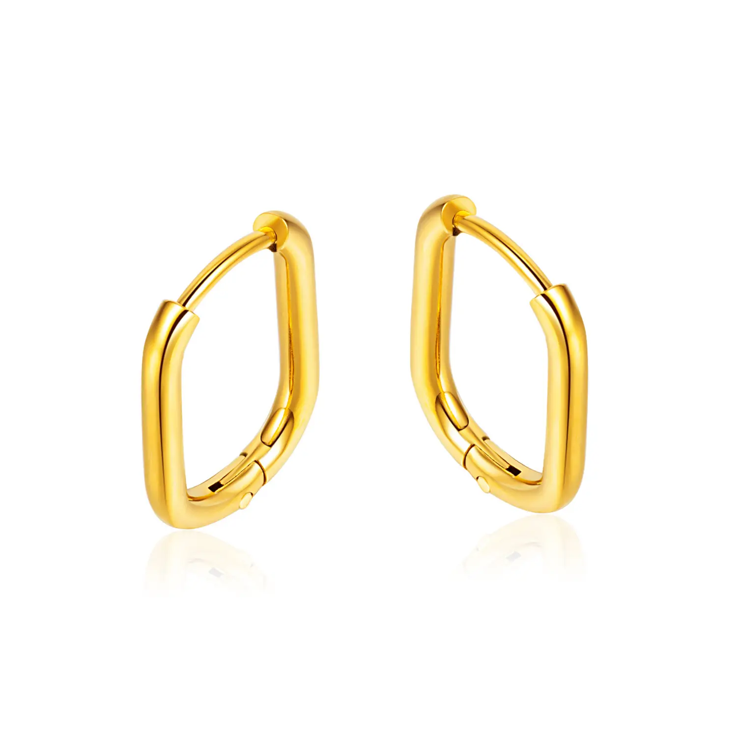 Chris April 316L Stainless Steel gold hoop earrings freshwater pearl female drop earrings jewelry