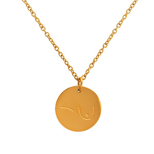 Bijouterie tendance plaquée or 18 carats Collier en acier inoxydable pour amoureux de la plage Collier de surfeur Disque océanique Collier de vague dorée délicate pour femmes - Product Image 5