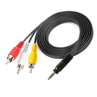 3,5mm bis 3 Cinch-Adapter AUX-Kabel Stecker zu Stecker Audio-Video AV-Kabel Kabel für Lautsprecher Laptop DVD-TV