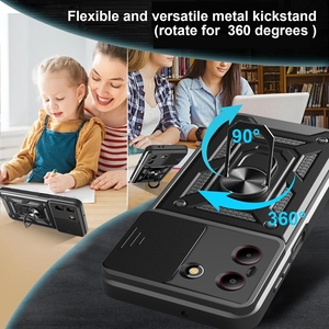 Với trượt máy ảnh ống kính bảo vệ cửa sổ điện thoại di động Trường hợp với vòng chủ Cover quay lại trường hợp đối với ZTE Blade A54 A34 A73 4 gam trường hợp - Product Image 2