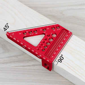 Régua De Medição Multi-Ângulo 3D Liga De Alumínio Metric Carpintaria Régua quadrada Régua quadrada precisa Buraco Scribing Régua - Product Image 6