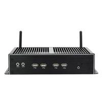 Mini ordinateur de bureau industriel I5 4200U sans ventilateur 2 * LAN RJ45 6 * COM RS232 RS485 WIFI VGA H-DMI USB Support AES-NI