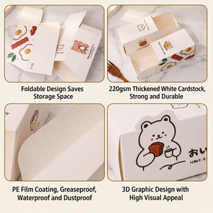 Cajas de Papel Personalizadas para Empacar Alimentos como Algas Marinas, <span class=keywords><strong>Sushi</strong></span>, Tacos, Tostadas, Almuerzos y Hamburguesas para Llevar - Product Image 2