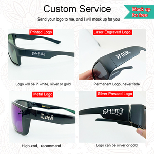 -Vintros fábrica venta al por mayor estilo Gangsta logotipo personalizado nuevo rectángulo West Coast Chicano gafas de sol deporte hombres 2024 - Product Image 3