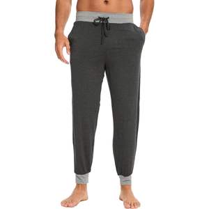 Pantalon de pyjama pour homme en bambou, jogging doux avec poches, cordon de serrage, grande taille, vêtements de nuit en Tencel Modal Coton - Product Image 1