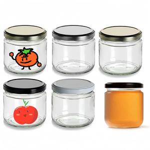 Pots de salsa en verre transparent à face droite de 12oz 360ml avec capuchons à oreilles doublés de <span class=keywords><strong>plastisol</strong></span> en métal - Product Image 3