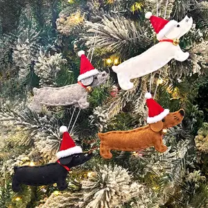 Новый дизайн, новогодняя елка, милые Мультяшные украшения, подарок, Рождественская такса, Маленькая подвеска для собаки